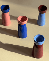The wheel thrown and hand formed ceramic egg cups make your morning rituals a little bit more special. You can mix and match the egg cup color combinations and have a fun variety on your breakfast table. The ceramic egg cups perfectly hold a medium sized egg.